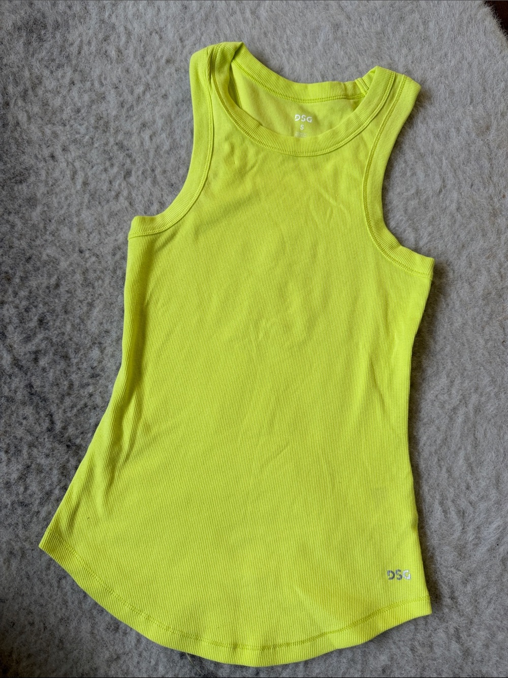 DSG Neon Yellow Ribbed Athletic Tank